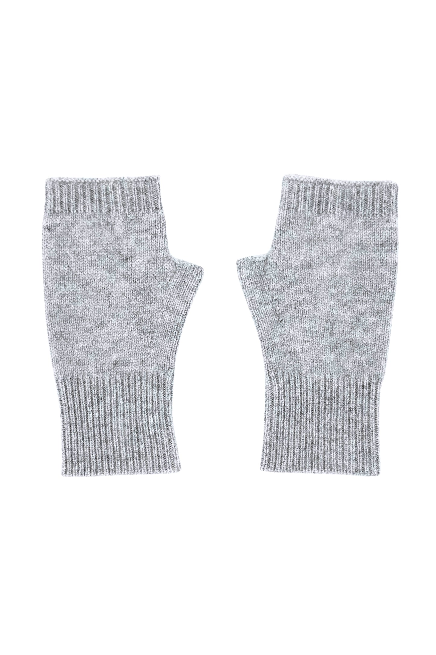Cashmere Fingerless Gloves Mittens - Grey