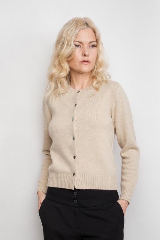 Heritage Golfer Cashmere Knitted Cardigan - Cream