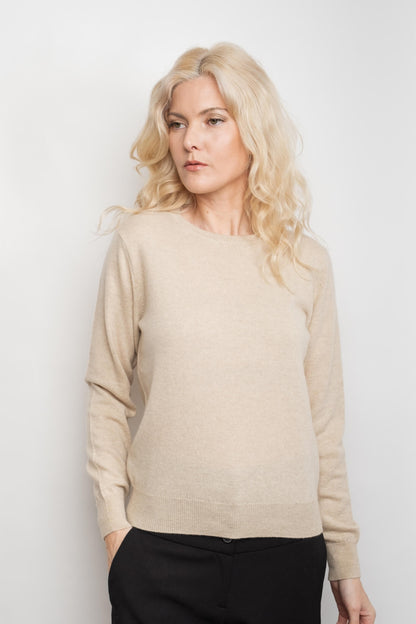 Classic Ribbed Cashmere Crewneck Sweater - Black