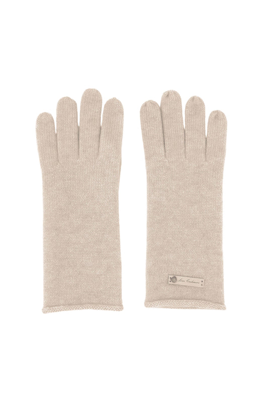 Cashmere Fine Knit Gloves - Cream